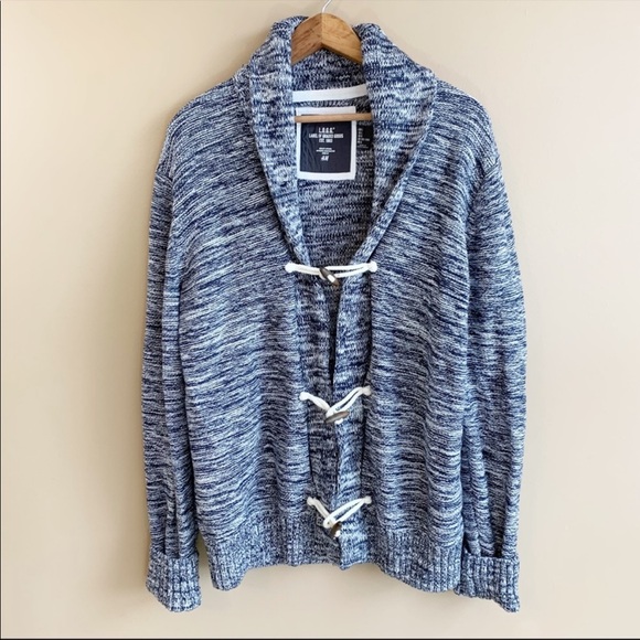 H\u0026M Sweaters | H\u0026M Mens Grandpa Cardigan Sweater Size Large Toggle Closure Shawl Collar Cotton | Color: Blue | Size: L | Sirjeffreyallen's Closet
